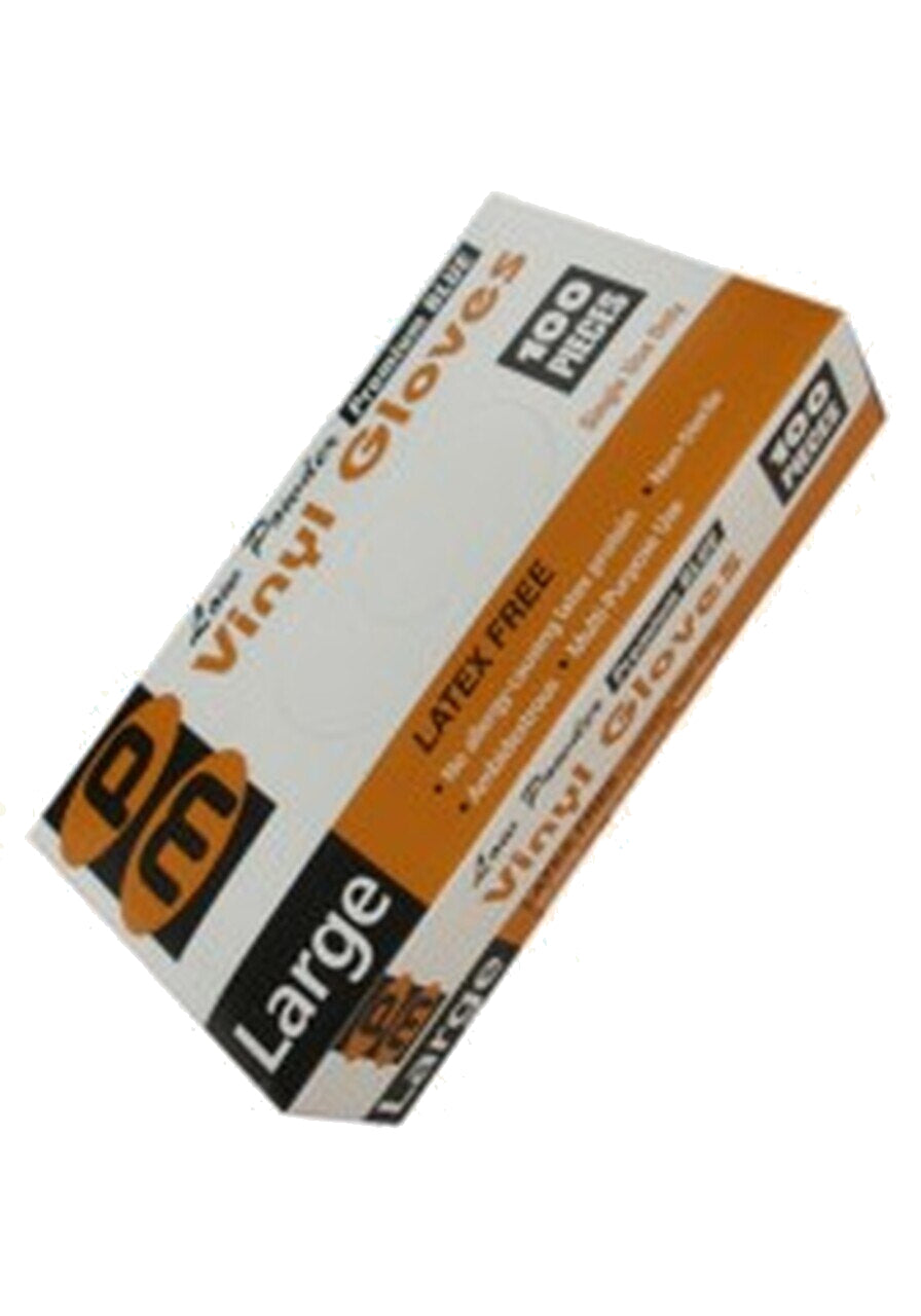 Disposable Vinyl Gloves - Large - 100 per Box - 1 Box
