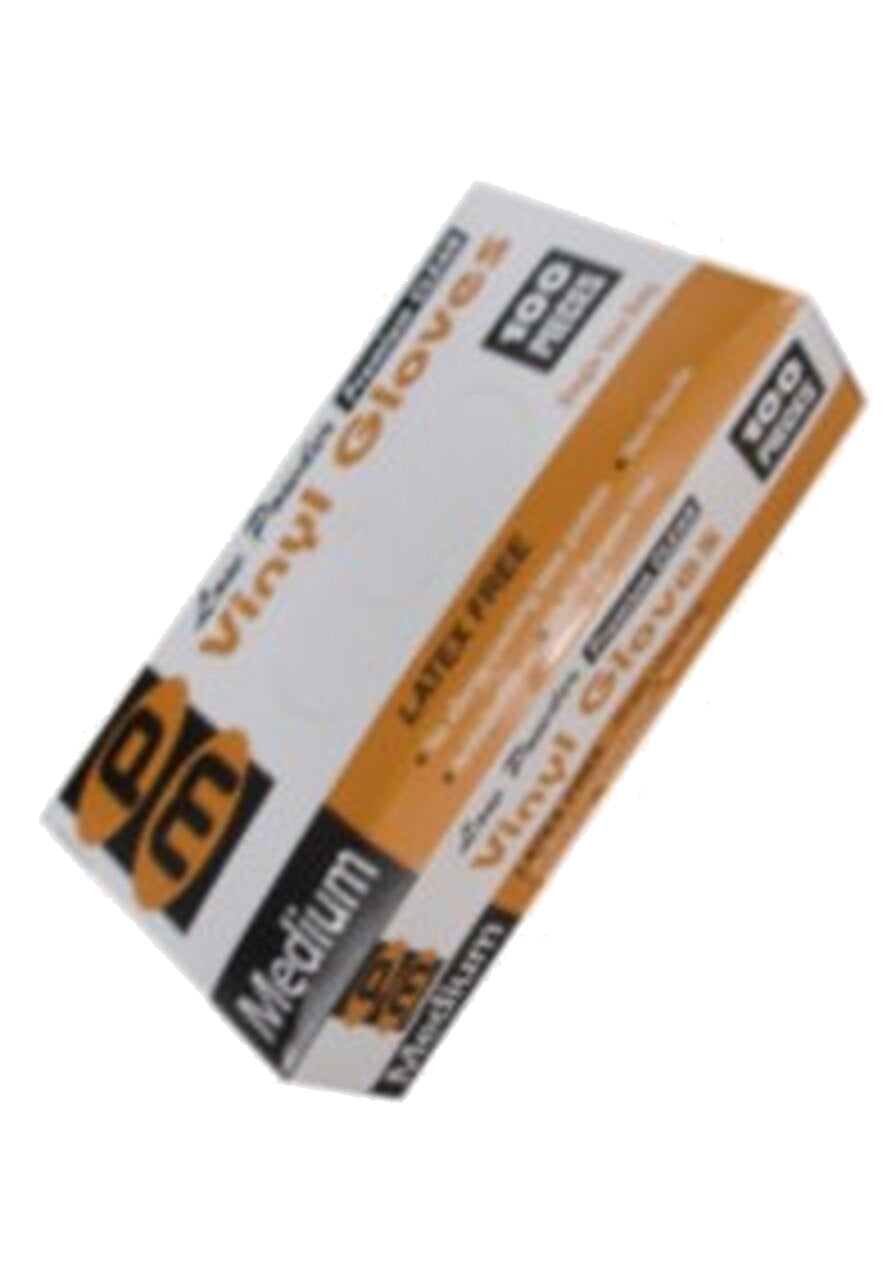 Disposable Vinyl Gloves - Medium - 100 per Box - 10 Boxes
