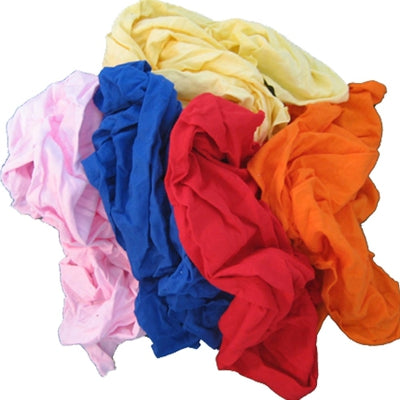 Coloured Soft Knit T-Shirt Rags - 5 Bags * 15 kilo