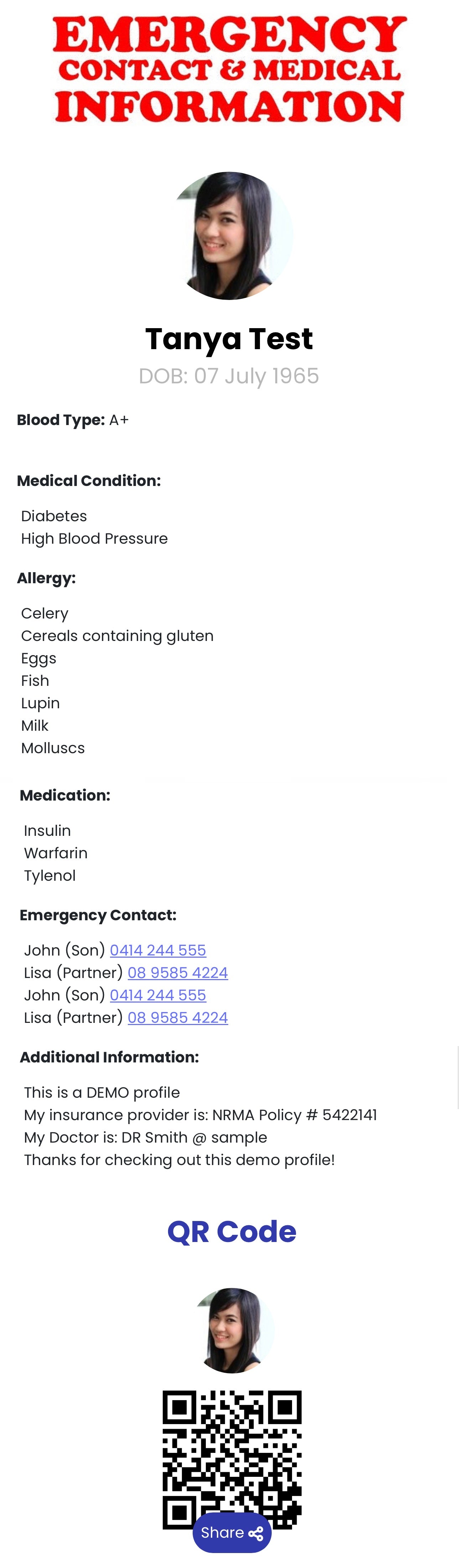 Smart NFC Emergency Medical Information Wristband ID