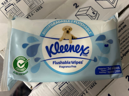 Wet toilet paper - Kleenex  Wet unScented Cleansing Cloths - 36 Per Pack - now 12 Packs per carton