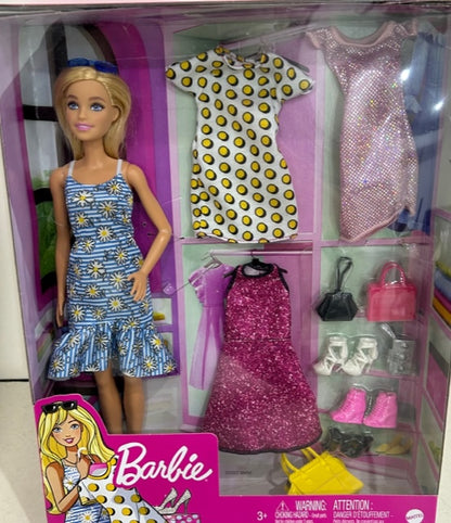 Barbie Inspired 3 ply Toilet Paper Plus Barbie Doll with  Four Complete Looks 