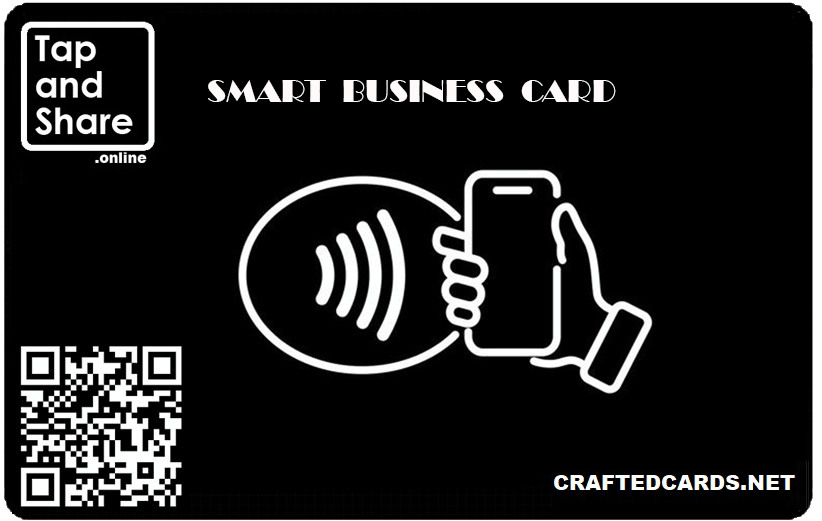 Smart NFC Next Generation Business Card With Dynamic QR Code - Black 