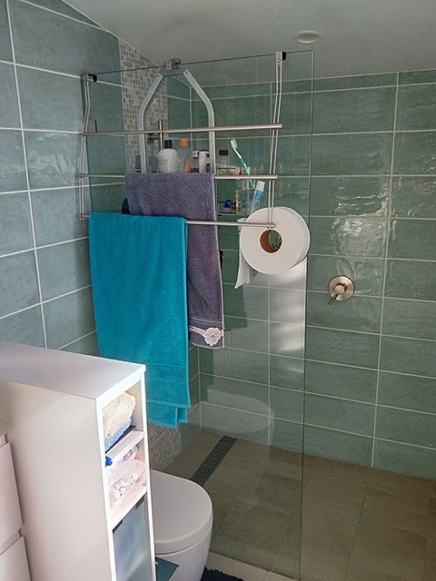 Jane T Review - over-shower-screen towel rail