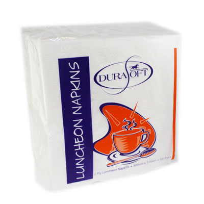 White Luncheon Serviettes - 2ply - 315 x 315 mm - 100 Sheets